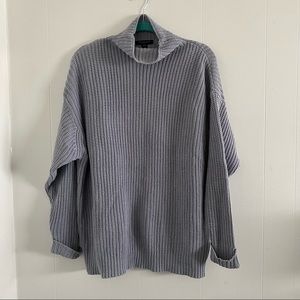 American Eagle Oversized Mock Neck Gray Sweater